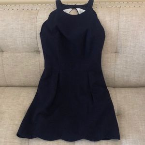 Lauren James navy seersucker dress